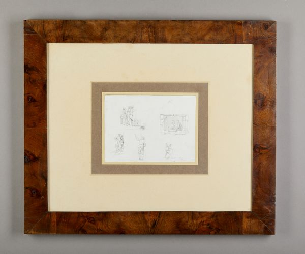 Scuola italiana del XIX secolo : Due disegni raffiguranti uno Studio di figure e Personaggi al porto  - Asta Asta 381 | ARTE ANTICA E DEL XIX SECOLO - Dipinti del XIX secolo  Online - Associazione Nazionale - Case d'Asta italiane