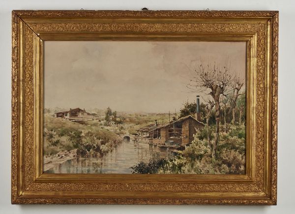 BELTRAME ACHILLE (1871 - 1945) : Casoni e palude  - Asta Asta 381 | ARTE ANTICA E DEL XIX SECOLO - Dipinti del XIX secolo  Online - Associazione Nazionale - Case d'Asta italiane