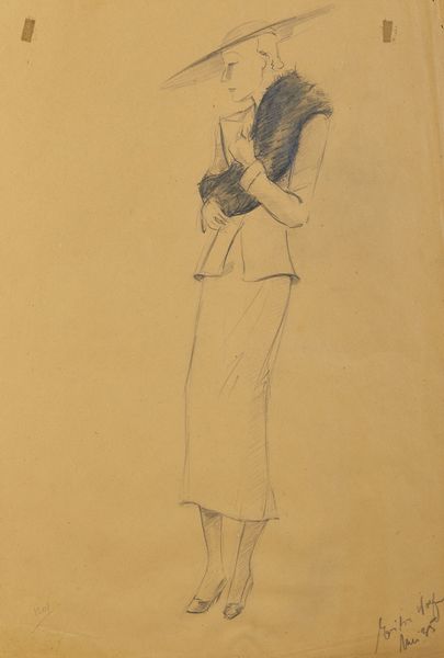 ARTISTA DEL XX SECOLO : Due studi di figure femminili in abbigliamento anni '30  - Asta Asta 381 | ARTE ANTICA E DEL XIX SECOLO - Dipinti del XIX secolo  Online - Associazione Nazionale - Case d'Asta italiane