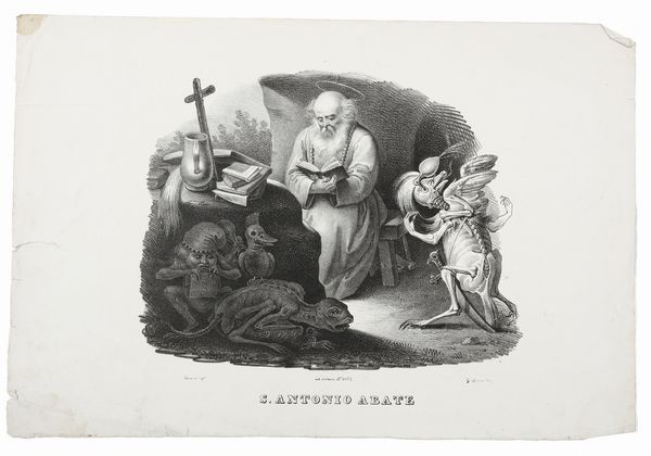 INCISORE DEL XIX SECOLO : S. Antonio Abate  - Asta Asta 381 | ARTE ANTICA E DEL XIX SECOLO - Dipinti del XIX secolo  Online - Associazione Nazionale - Case d'Asta italiane