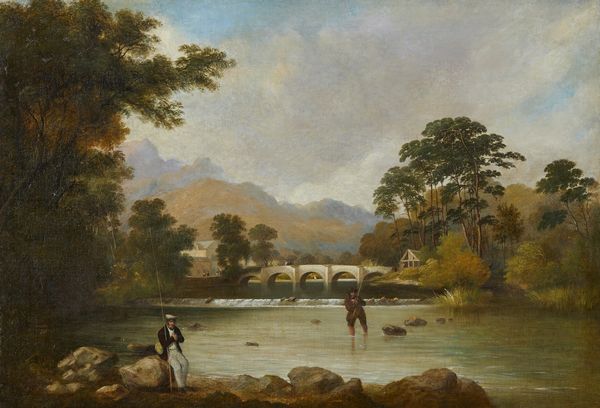 Artista inglese del XIX secolo : Paesaggio fluviale con pescatori  - Asta Asta 381 | ARTE ANTICA E DEL XIX SECOLO - Dipinti del XIX secolo  Online - Associazione Nazionale - Case d'Asta italiane