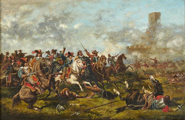 ARTISTA DEL XIX SECOLO : Scena di battaglia  - Asta Asta 381 | ARTE ANTICA E DEL XIX SECOLO - Dipinti del XIX secolo  Online - Associazione Nazionale - Case d'Asta italiane