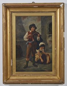 ARTISTA DEL XIX SECOLO : Suonatore di violino  - Asta Asta 381 | ARTE ANTICA E DEL XIX SECOLO - Dipinti del XIX secolo  Online - Associazione Nazionale - Case d'Asta italiane