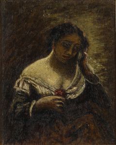 ARTISTA ITALIANO DEL XIX SECOLO : Ritratto di donna  - Asta Asta 381 | ARTE ANTICA E DEL XIX SECOLO - Dipinti del XIX secolo  Online - Associazione Nazionale - Case d'Asta italiane