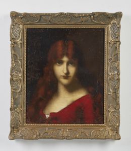 HENNER JEAN JACQUES (1829 - 1905) : Attribuito a. Ritratto femminile  - Asta Asta 381 | ARTE ANTICA E DEL XIX SECOLO - Dipinti del XIX secolo  Online - Associazione Nazionale - Case d'Asta italiane