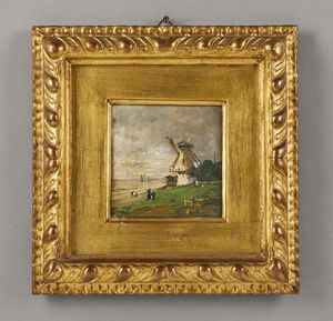 DELLEANI LORENZO (1840 - 1908) : Mulino sul mare  - Asta Asta 381 | ARTE ANTICA E DEL XIX SECOLO - Dipinti del XIX secolo  Online - Associazione Nazionale - Case d'Asta italiane