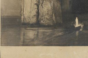 KLINGER MAX (1857 - 1920) : L'Isola dei Morti (da Arnold B�cklin)  - Asta Asta 381 | ARTE ANTICA E DEL XIX SECOLO - Dipinti del XIX secolo  Online - Associazione Nazionale - Case d'Asta italiane