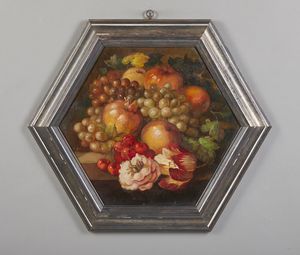 ARTISTA DEL XX SECOLO : Coppia di nature morte di fiori e frutta  - Asta Asta 381 | ARTE ANTICA E DEL XIX SECOLO - Dipinti del XIX secolo  Online - Associazione Nazionale - Case d'Asta italiane