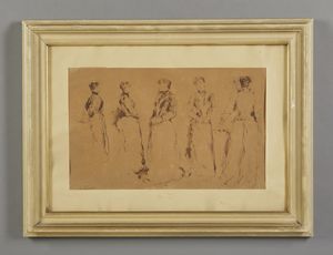 ARTISTA VENETO DEL XIX SECOLO : Studio per figure di donne  - Asta Asta 381 | ARTE ANTICA E DEL XIX SECOLO - Dipinti del XIX secolo  Online - Associazione Nazionale - Case d'Asta italiane