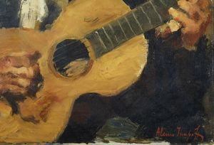 ISSUPOFF ALESSIO (1889 - 1957) : Il suonatore  - Asta Asta 381 | ARTE ANTICA E DEL XIX SECOLO - Dipinti del XIX secolo  Online - Associazione Nazionale - Case d'Asta italiane