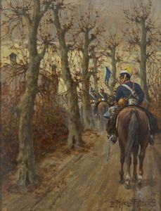 VIZZOTTO-ALBERTI ENRICO  (1880 - 1976) - Soldati a cavallo