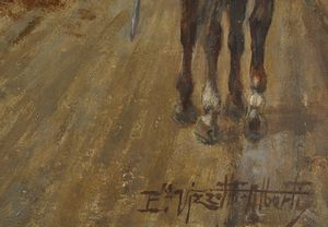 VIZZOTTO-ALBERTI ENRICO  (1880 - 1976) : Soldati a cavallo  - Asta Asta 381 | ARTE ANTICA E DEL XIX SECOLO - Dipinti del XIX secolo  Online - Associazione Nazionale - Case d'Asta italiane