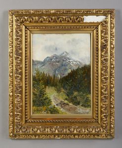 ALLASON SILVIO (1843 - 1912) : La Thuile  - Asta Asta 381 | ARTE ANTICA E DEL XIX SECOLO - Dipinti del XIX secolo  Online - Associazione Nazionale - Case d'Asta italiane