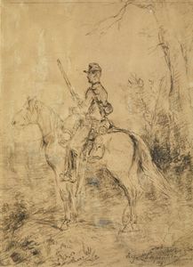 ARTISTA DEL XIX SECOLO - Bozzetto per soldato a cavallo