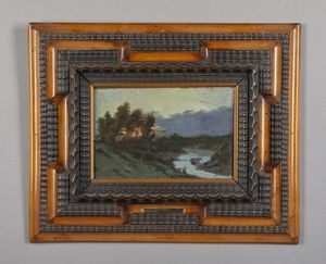 BARILLI CECROPE (1839 - 1911) : Paesaggio con ruscello  - Asta Asta 381 | ARTE ANTICA E DEL XIX SECOLO - Dipinti del XIX secolo  Online - Associazione Nazionale - Case d'Asta italiane