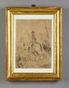 ARTISTA DEL XIX SECOLO : Bozzetto per soldato a cavallo  - Asta Asta 381 | ARTE ANTICA E DEL XIX SECOLO - Dipinti del XIX secolo  Online - Associazione Nazionale - Case d'Asta italiane