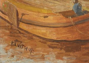 KRUITHOF (1905-?) CORNELIS PIETER : Canale olandese con barche e personaggi  - Asta Asta 381 | ARTE ANTICA E DEL XIX SECOLO - Dipinti del XIX secolo  Online - Associazione Nazionale - Case d'Asta italiane