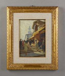 COROMPAI DUILIO (1876 - 1952) : Ponte di Rialto  - Asta Asta 381 | ARTE ANTICA E DEL XIX SECOLO - Dipinti del XIX secolo  Online - Associazione Nazionale - Case d'Asta italiane