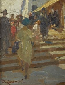 COROMPAI DUILIO (1876 - 1952) : Ponte di Rialto  - Asta Asta 381 | ARTE ANTICA E DEL XIX SECOLO - Dipinti del XIX secolo  Online - Associazione Nazionale - Case d'Asta italiane