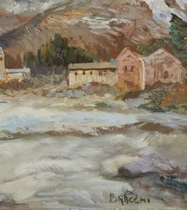 BRACCHI LUIGI (1892 - 1978) : Paesaggio montano  - Asta Asta 381 | ARTE ANTICA E DEL XIX SECOLO - Dipinti del XIX secolo  Online - Associazione Nazionale - Case d'Asta italiane