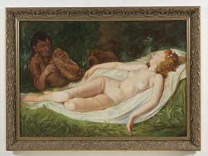 ARTISTA DEL XX SECOLO : Satiro e Ninfa  - Asta Asta 381 | ARTE ANTICA E DEL XIX SECOLO - Dipinti del XIX secolo  Online - Associazione Nazionale - Case d'Asta italiane