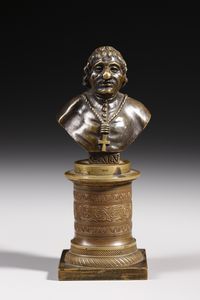 BRONZISTA DEL XIX SECOLO - Busto in bronzo raffigurante ecclesiastico