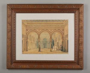 ARTISTA DEL XIX SECOLO : Interno di palazzo arabo con personaggi  - Asta Asta 381 | ARTE ANTICA E DEL XIX SECOLO - Dipinti del XIX secolo  Online - Associazione Nazionale - Case d'Asta italiane
