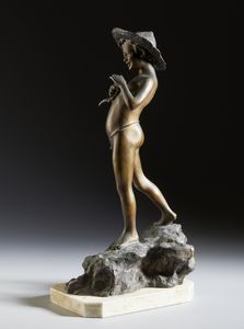 CINQUE VINCENZO (1852 - 1929) : Pescatorello  - Asta Asta 381 | ARTE ANTICA E DEL XIX SECOLO - Dipinti del XIX secolo  Online - Associazione Nazionale - Case d'Asta italiane