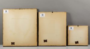 Scuola italiana del XIX secolo : Gruppo di tre disegni raffiguranti paesaggi con edifici e scena cittardina  - Asta Asta 381 | ARTE ANTICA E DEL XIX SECOLO - Dipinti del XIX secolo  Online - Associazione Nazionale - Case d'Asta italiane