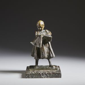 PELLINI EUGENIO (1864 - 1934) : Bambina che legge  - Asta Asta 381 | ARTE ANTICA E DEL XIX SECOLO - Dipinti del XIX secolo  Online - Associazione Nazionale - Case d'Asta italiane