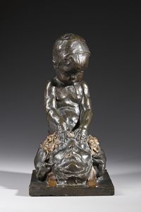SCULTORE ITALIANO DEL XIX-XX SECOLO : Bimbo con mascherone  - Asta Asta 381 | ARTE ANTICA E DEL XIX SECOLO - Dipinti del XIX secolo  Online - Associazione Nazionale - Case d'Asta italiane