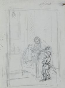 Scuola italiana del XIX secolo : Coppia di disegni raffiguranti una Scena d'interno e San Pietro in carcere visitato da San Paolo (dall'originale di Filippino Lippi)  - Asta Asta 381 | ARTE ANTICA E DEL XIX SECOLO - Dipinti del XIX secolo  Online - Associazione Nazionale - Case d'Asta italiane