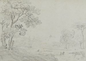 Scuola italiana del XIX secolo : Gruppo di quattro disegni raffiguranti paesaggi  - Asta Asta 381 | ARTE ANTICA E DEL XIX SECOLO - Dipinti del XIX secolo  Online - Associazione Nazionale - Case d'Asta italiane