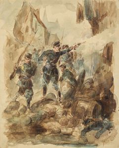 DUPENDANT ALEXANDRE (1833 - 1884) - Scena di battaglia