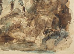 DUPENDANT ALEXANDRE (1833 - 1884) : Scena di battaglia  - Asta Asta 381 | ARTE ANTICA E DEL XIX SECOLO - Dipinti del XIX secolo  Online - Associazione Nazionale - Case d'Asta italiane