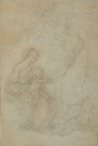 SCUOLA EMILIANA DEL XIX SECOLO - Sacra Famiglia con San Giovannino