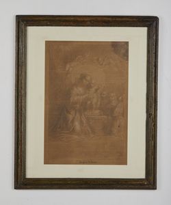 BORGHESI GIAMBATTISTA (1790 - 1846) : Attribuito a. Madonna con Bambino e angeli / Studio di nudo maschile (al retro)  - Asta Asta 381 | ARTE ANTICA E DEL XIX SECOLO - Dipinti del XIX secolo  Online - Associazione Nazionale - Case d'Asta italiane