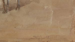 BELTRAME ACHILLE (1871 - 1945) : Scena galante in giardino  - Asta Asta 381 | ARTE ANTICA E DEL XIX SECOLO - Dipinti del XIX secolo  Online - Associazione Nazionale - Case d'Asta italiane