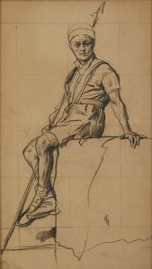 GAIDANO PAOLO (1861 - 1917) - Figura con lancia