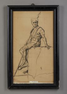 GAIDANO PAOLO (1861 - 1917) : Figura con lancia  - Asta Asta 381 | ARTE ANTICA E DEL XIX SECOLO - Dipinti del XIX secolo  Online - Associazione Nazionale - Case d'Asta italiane