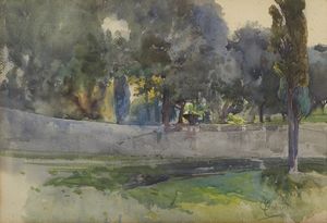 CARLANDI ONORATO (1848 - 1939) - Paesaggio romano