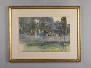 CARLANDI ONORATO (1848 - 1939) : Paesaggio romano  - Asta Asta 381 | ARTE ANTICA E DEL XIX SECOLO - Dipinti del XIX secolo  Online - Associazione Nazionale - Case d'Asta italiane