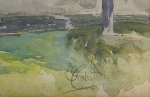 CARLANDI ONORATO (1848 - 1939) : Paesaggio romano  - Asta Asta 381 | ARTE ANTICA E DEL XIX SECOLO - Dipinti del XIX secolo  Online - Associazione Nazionale - Case d'Asta italiane