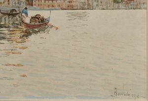BORTOLUZZI PIETRO (1875 - 1937) : Punta della Dogana e la Basilica della Salute a Venezia  - Asta Asta 381 | ARTE ANTICA E DEL XIX SECOLO - Dipinti del XIX secolo  Online - Associazione Nazionale - Case d'Asta italiane
