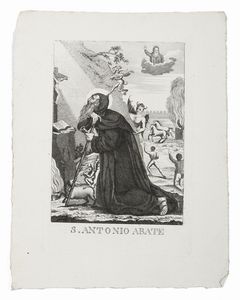 INCISORE DEL XIX SECOLO - S. Antonio Abate