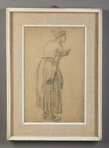 PONTREMOLI RAFFAELE  (1832 - 1906) : Popolana  - Asta Asta 381 | ARTE ANTICA E DEL XIX SECOLO - Dipinti del XIX secolo  Online - Associazione Nazionale - Case d'Asta italiane