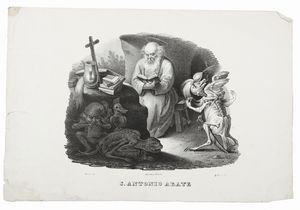INCISORE DEL XIX SECOLO - S. Antonio Abate