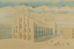 LAMBERTINI LUDOVICO (1876 - 1959) - Duomo e piazzetta reale