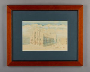 LAMBERTINI LUDOVICO (1876 - 1959) : Duomo e piazzetta reale  - Asta Asta 381 | ARTE ANTICA E DEL XIX SECOLO - Dipinti del XIX secolo  Online - Associazione Nazionale - Case d'Asta italiane