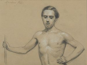 MARCHESI SALVATORE (1852 - 1926) - Attribuito a. Nudo virile a mezzobusto